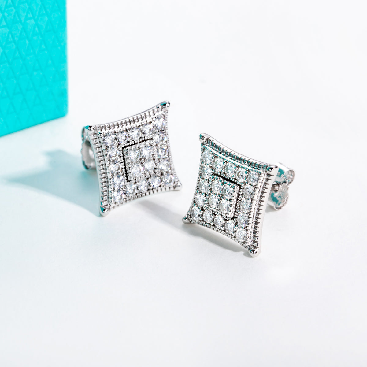 S925 Sterling‑Silver Round Moissanite Stud Earrings