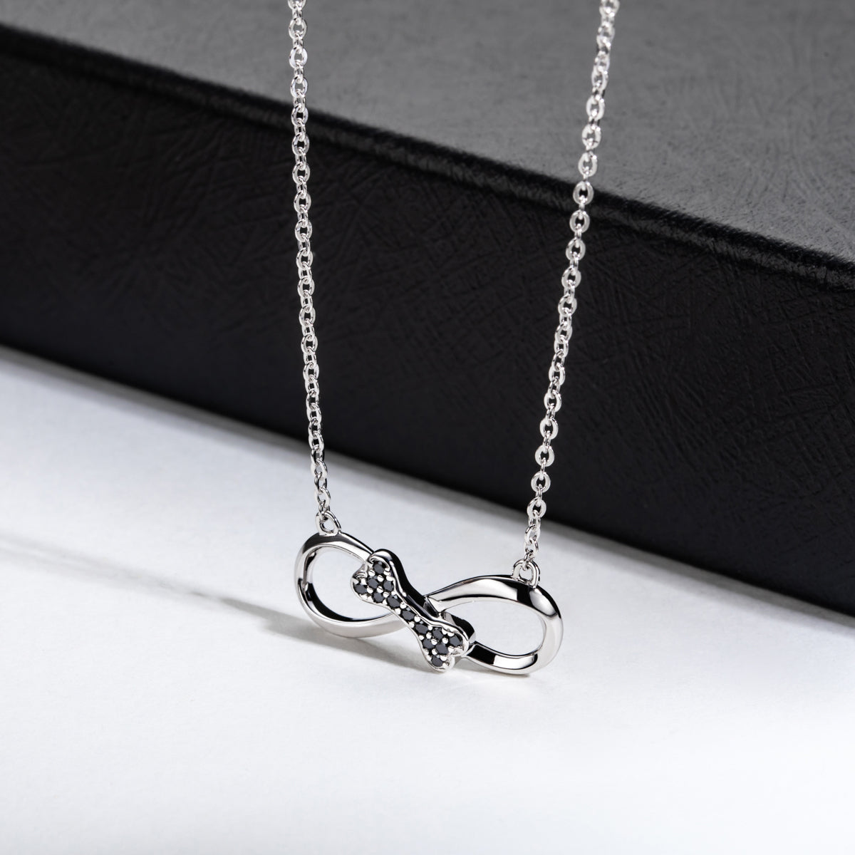 S925 Silver Black Moissanite Butterfly Clavicle Necklace