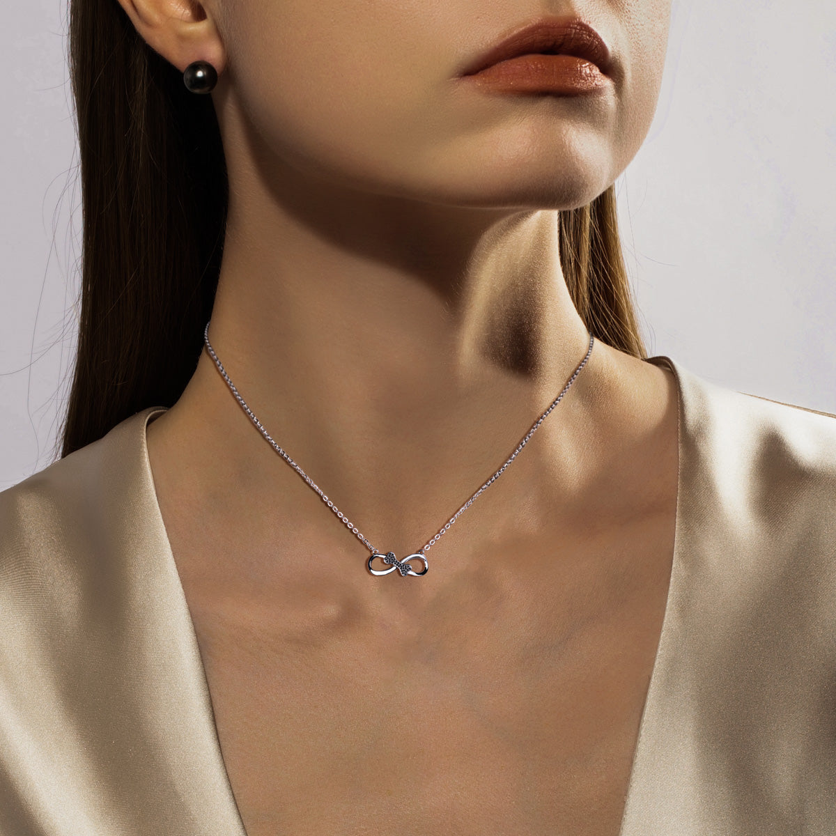 S925 Silver Black Moissanite Butterfly Clavicle Necklace