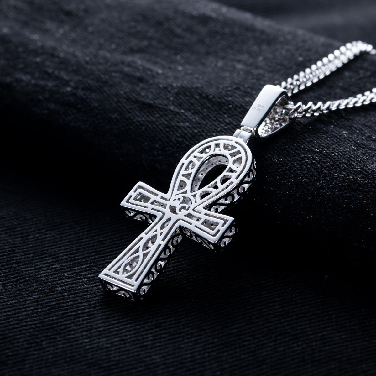 S925 Silver Moissanite Hip Hop Cross Pendant