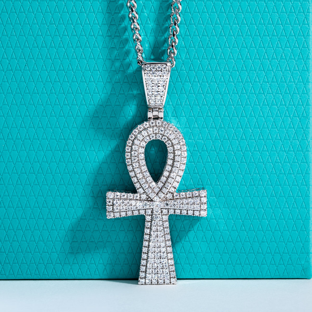 S925 Silver Moissanite Hip Hop Cross Pendant