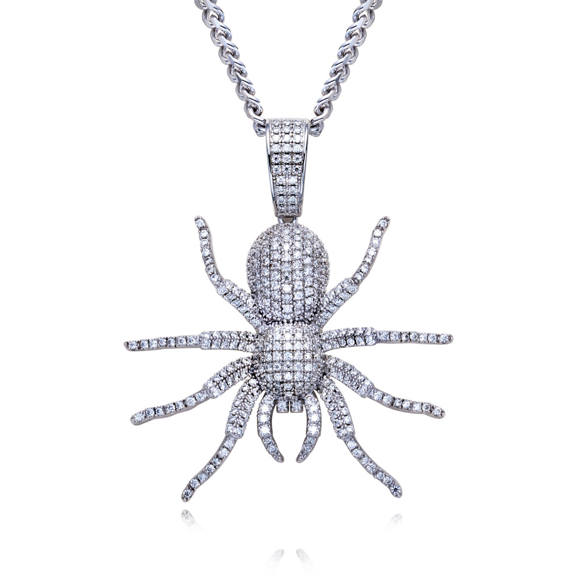 S925 Silver Moissanite Hip Hop Spider Pendant