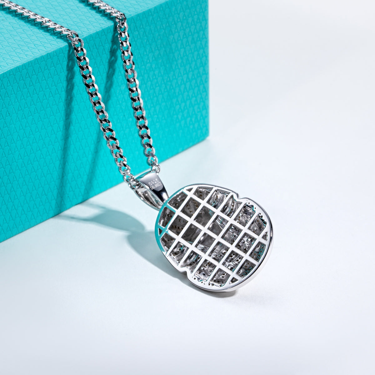 S925 Silver Moissanite Hip Hop Bitcoin Full Paved Diamond Pendant