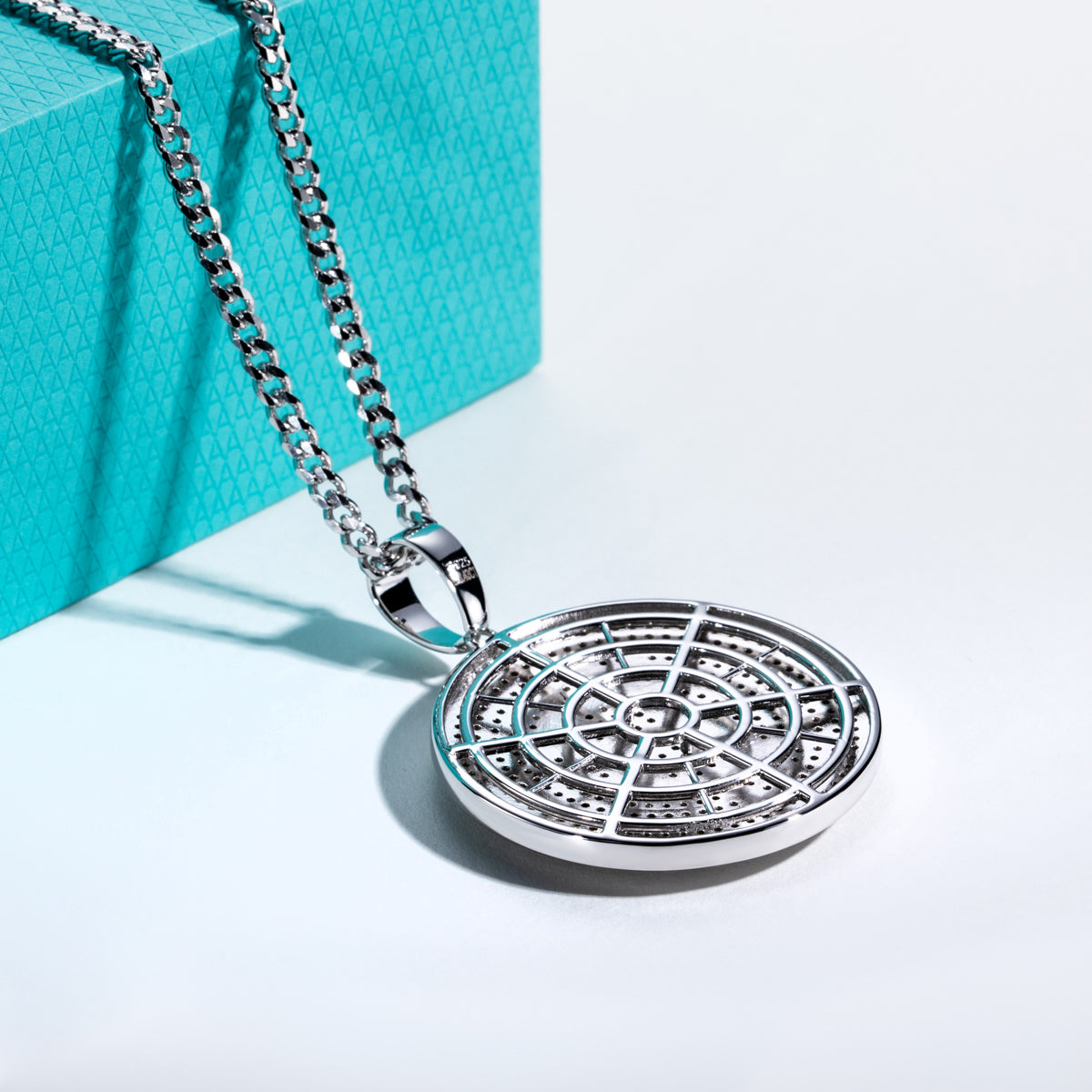 S925 Silver Moissanite Hip Hop Bitcoin Full Paved Diamond Pendant