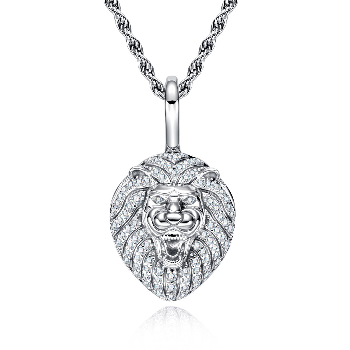 S925 Silver Moissanite Hip Hop Lion Pendant