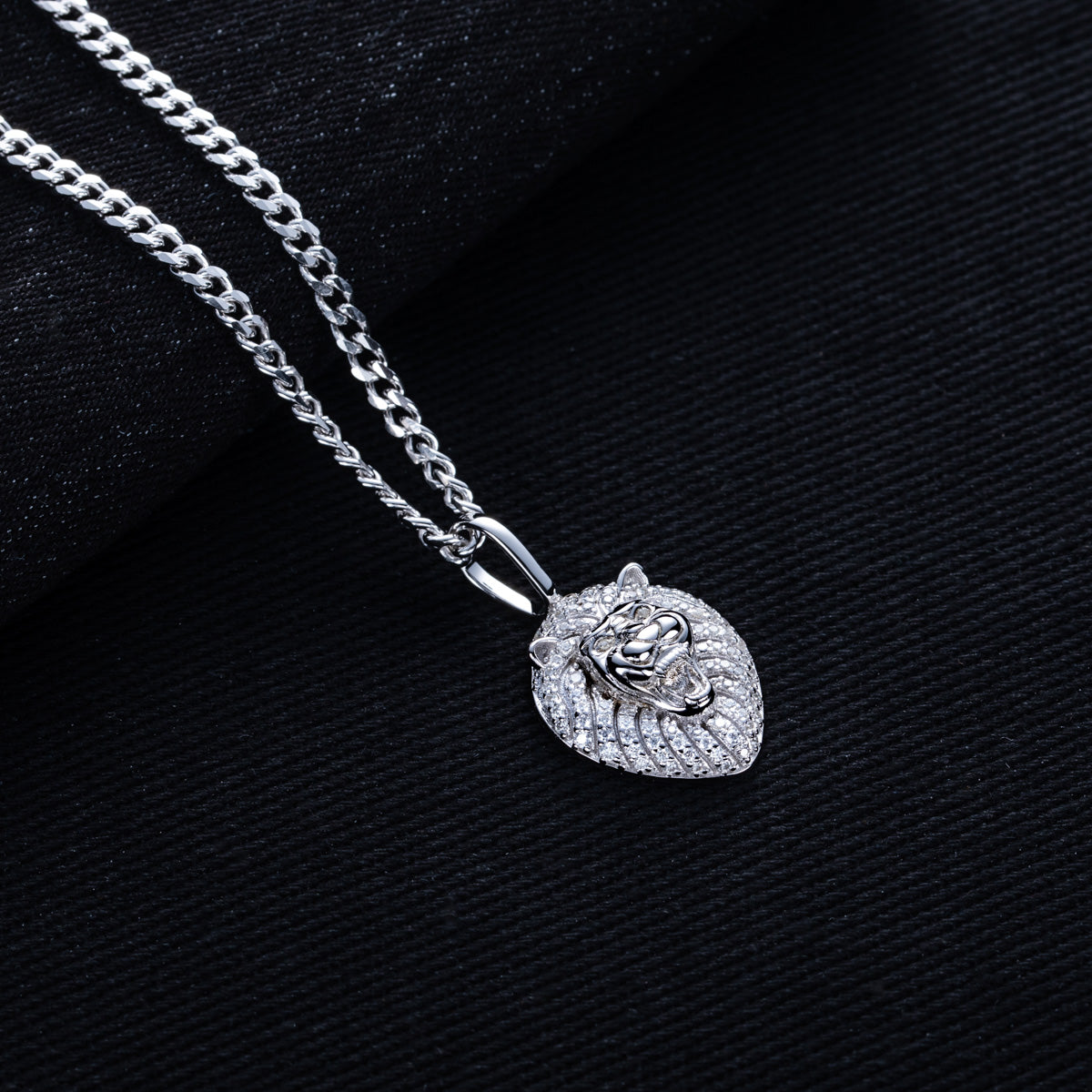 S925 Silver Moissanite Hip Hop Lion Pendant