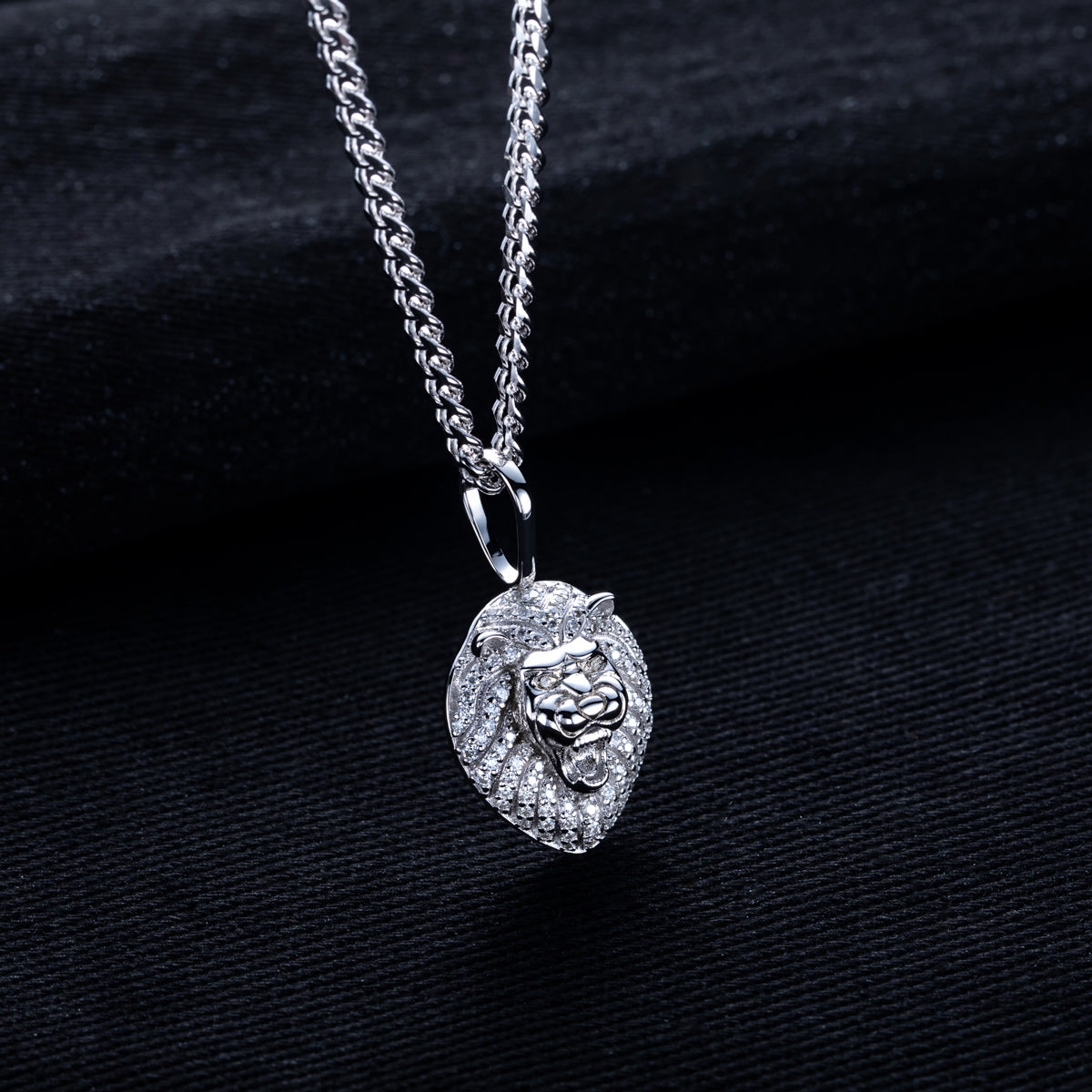 S925 Silver Moissanite Hip Hop Lion Pendant