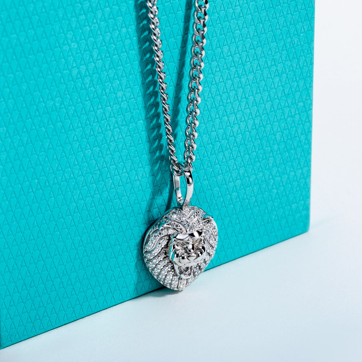 S925 Silver Moissanite Hip Hop Lion Pendant