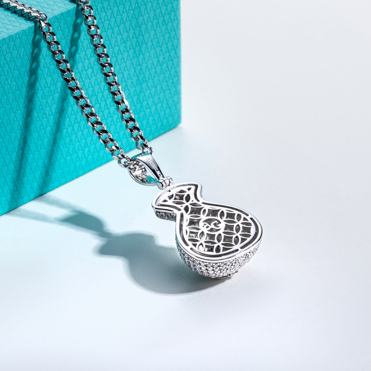S925 Silver Moissanite Hip Hop Full Paved Dollar Money Bag Pendant