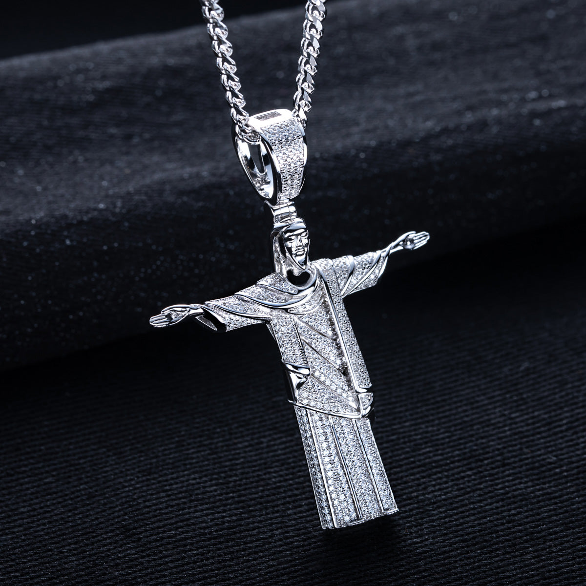 S925 Silver Moissanite Hip Hop Jesus Pendant