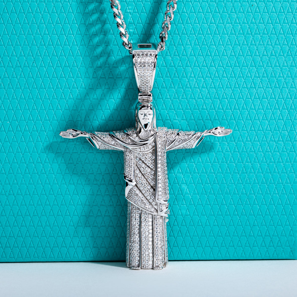 S925 Silver Moissanite Hip Hop Jesus Pendant