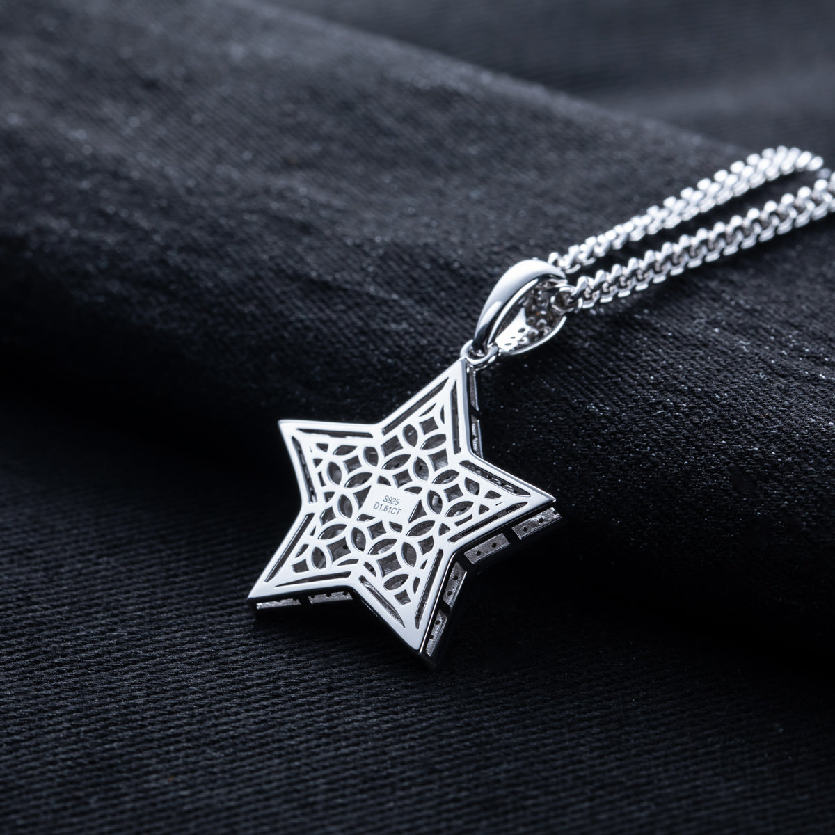 S925 Silver Moissanite Full Paved Star Hip Hop Pendant
