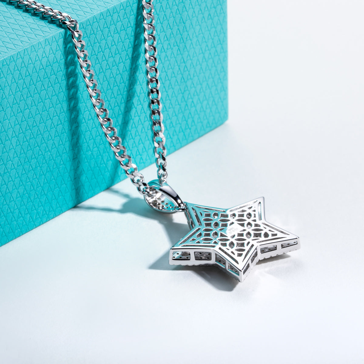 S925 Silver Moissanite Full Paved Star Hip Hop Pendant