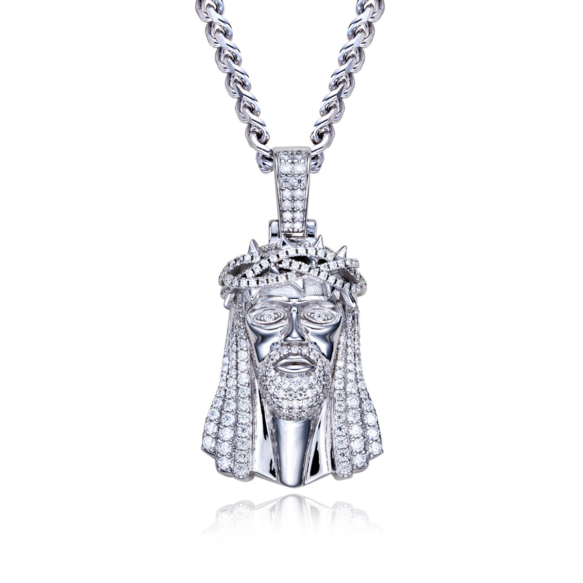 S925 Silver Moissanite Hip Hop Human Face Pendant