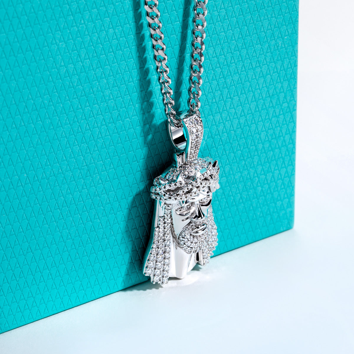 S925 Silver Moissanite Hip Hop Human Face Pendant