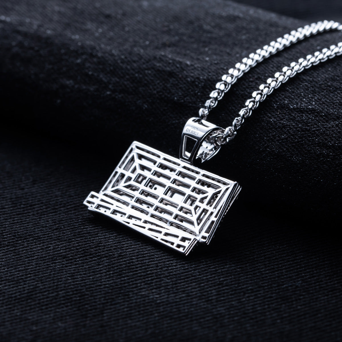 S925 Silver Moissanite Hip Hop Dollar Pendan