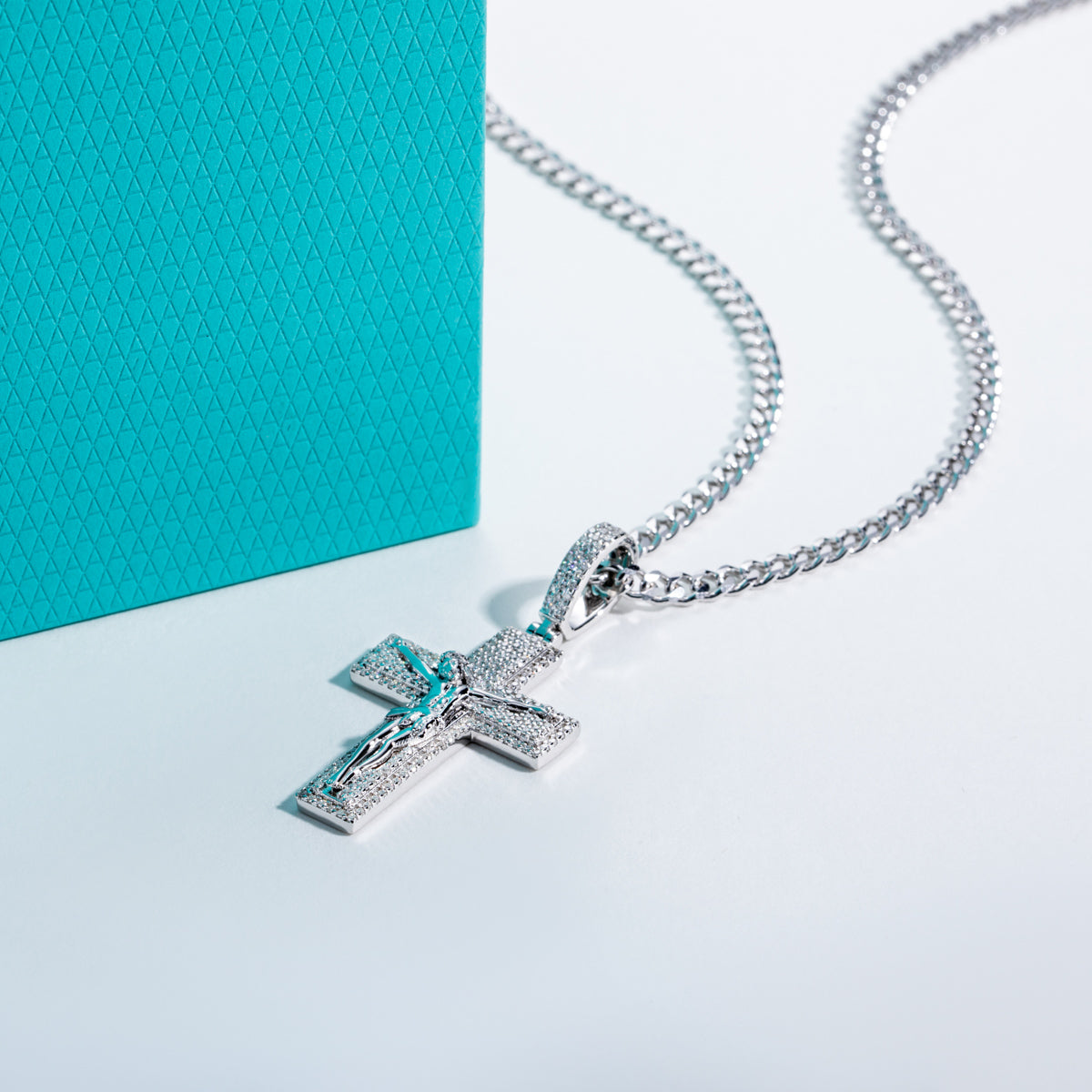 S925 Silver Moissanite Cross Pendant