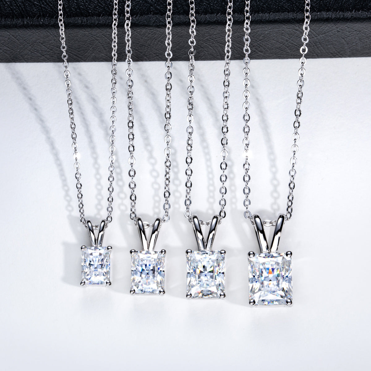 S925 Silver Radiant Cut Moissanite Pendant