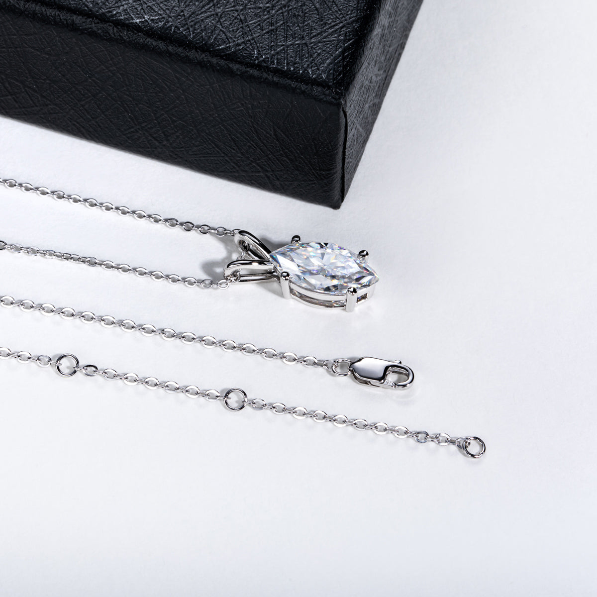 Marquise Moissanite Pendant in S925 Sterling Silver