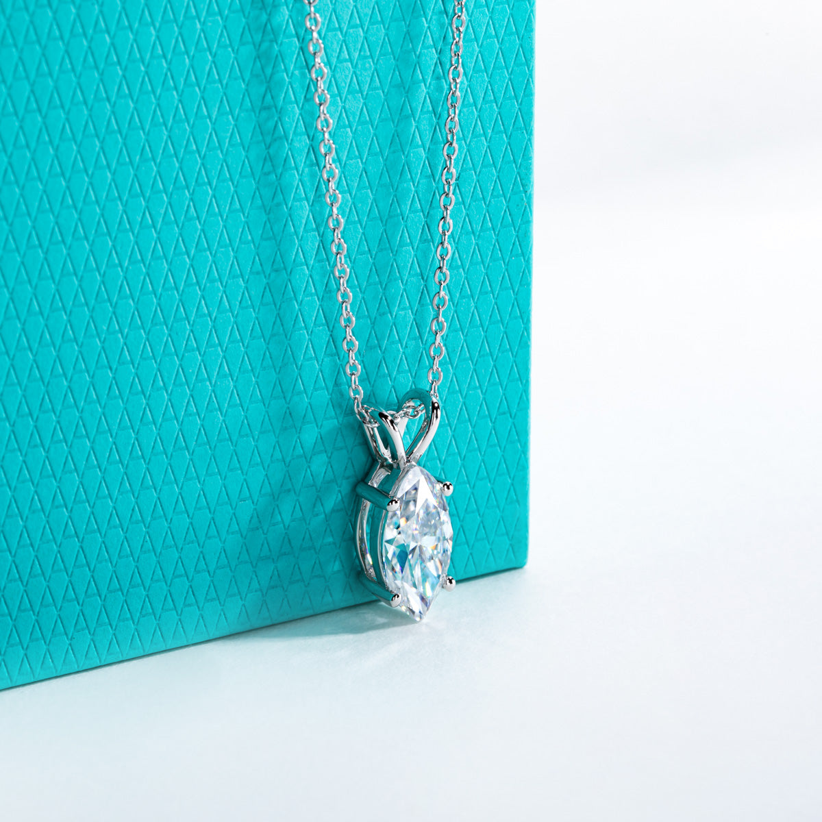 Marquise Moissanite Pendant in S925 Sterling Silver