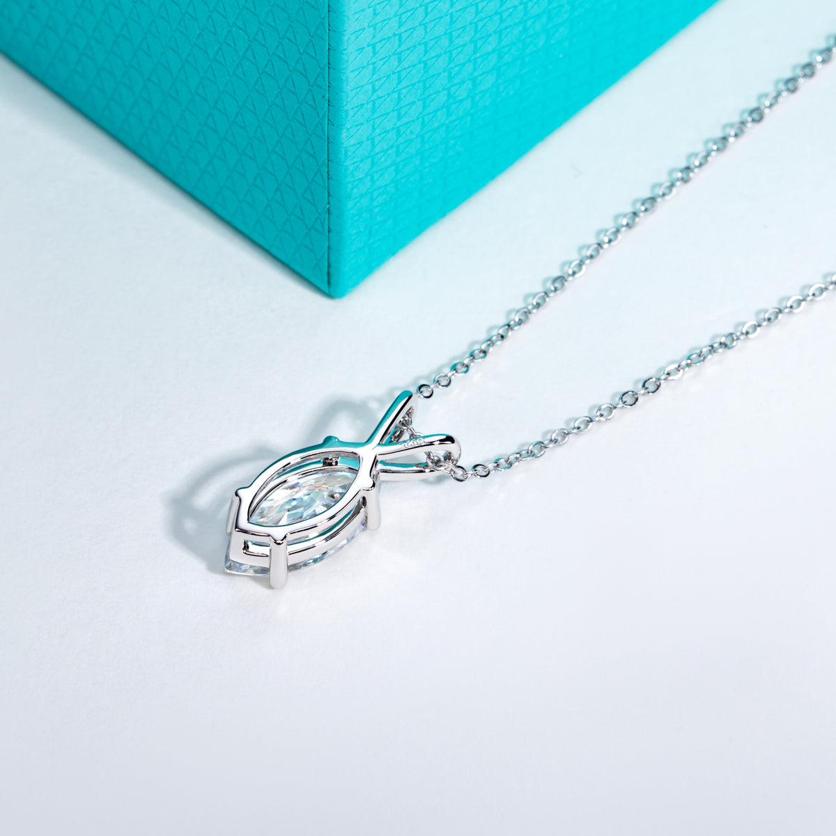 Marquise Moissanite Pendant in S925 Sterling Silver