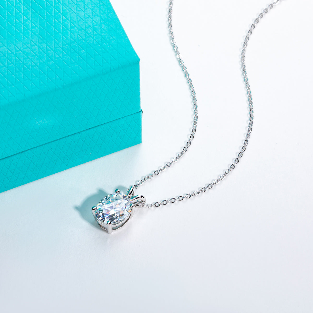 S925 Sterling Silver Oval Moissanite Clavicle Necklace