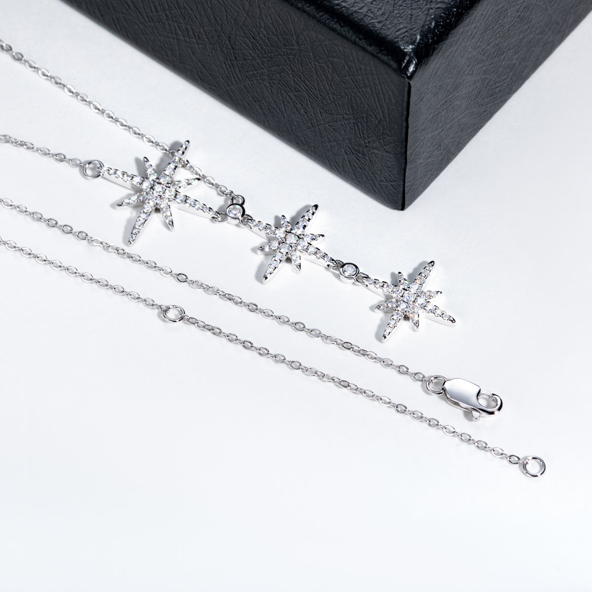 S925‑Silver Eight‑Pointed Star Moissanite Necklace