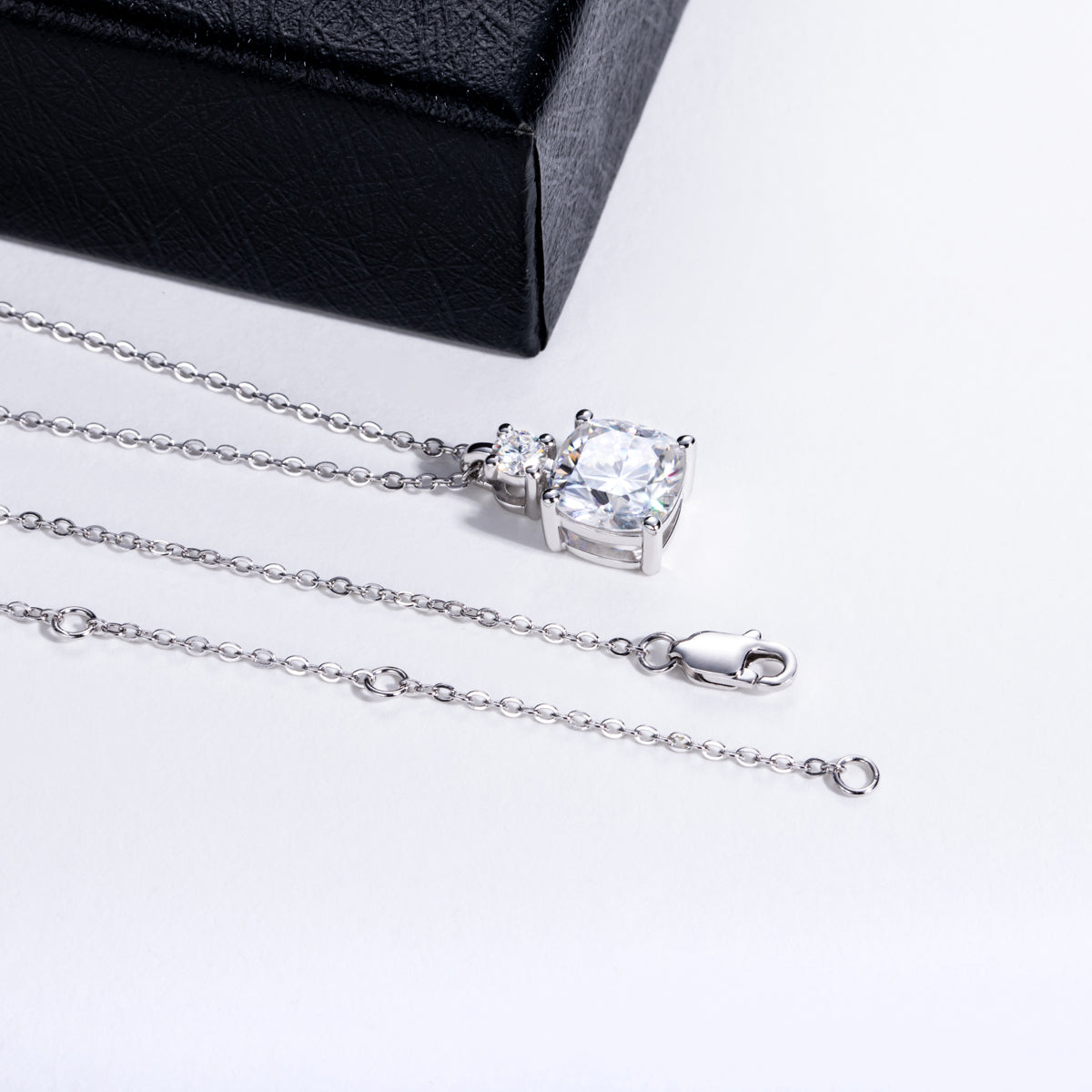 S925 Sterling‑Silver Square‑Cut Moissanite Pendant