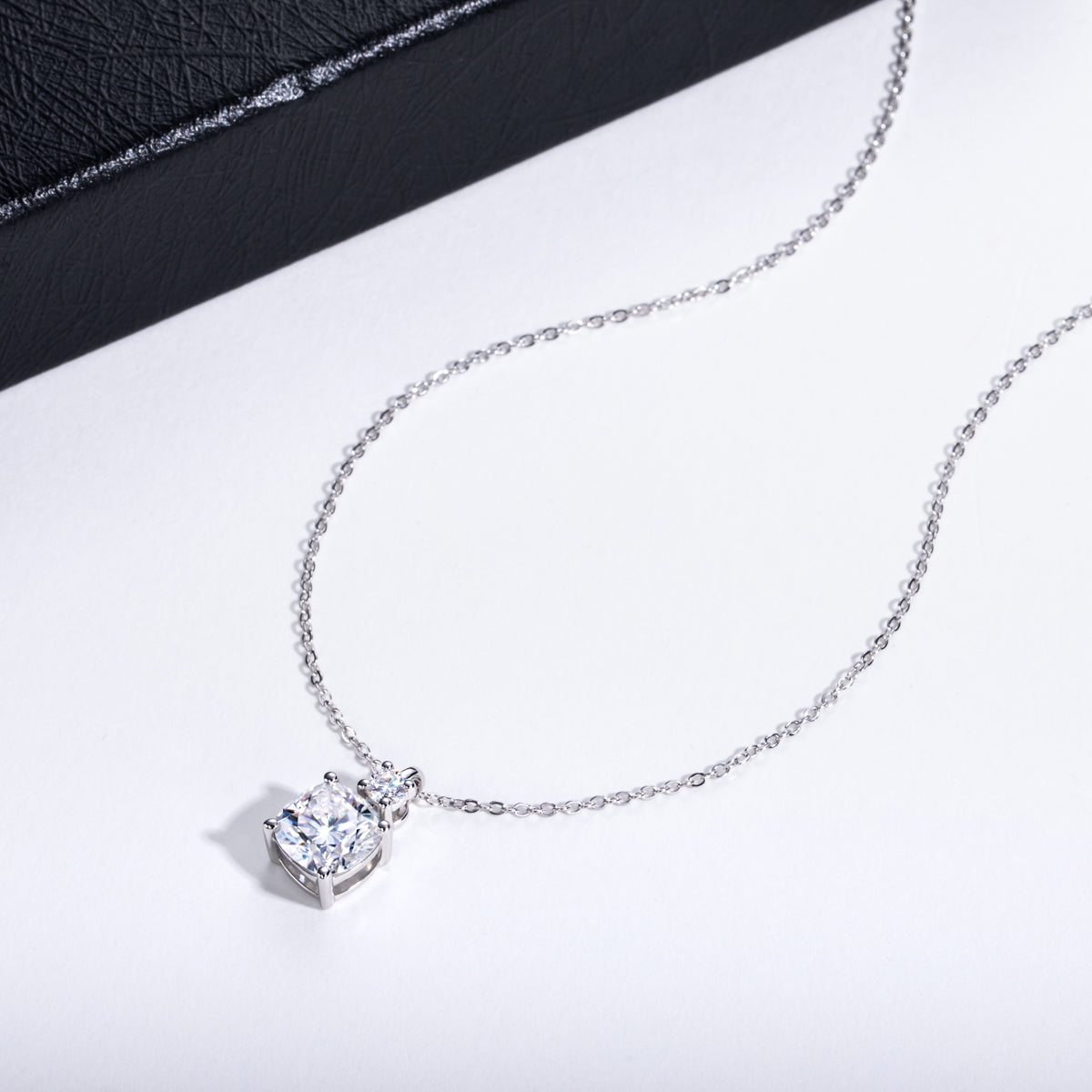 S925 Sterling‑Silver Square‑Cut Moissanite Pendant