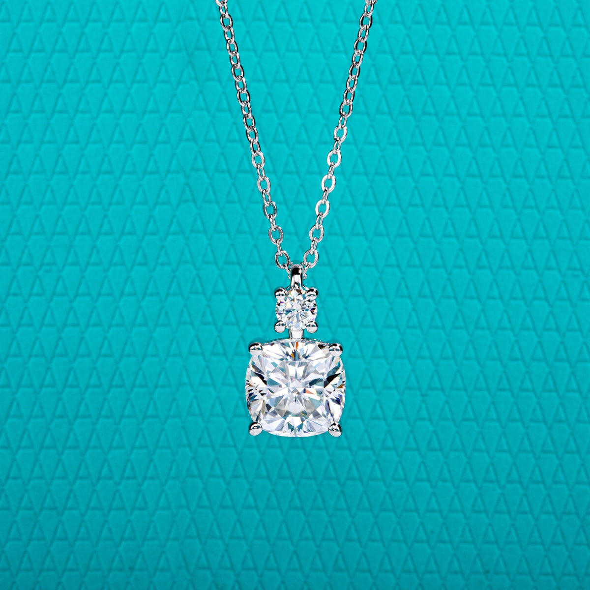 S925 Sterling‑Silver Square‑Cut Moissanite Pendant