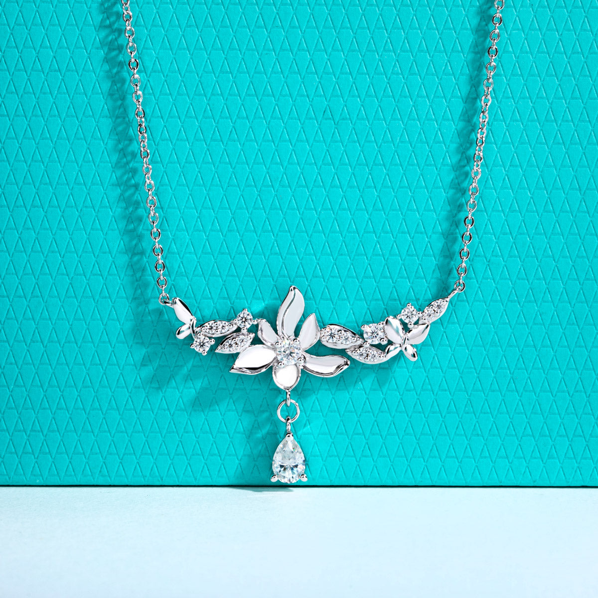 Orchid‑Shaped Minimalist Sterling Silver Clavicle Necklace