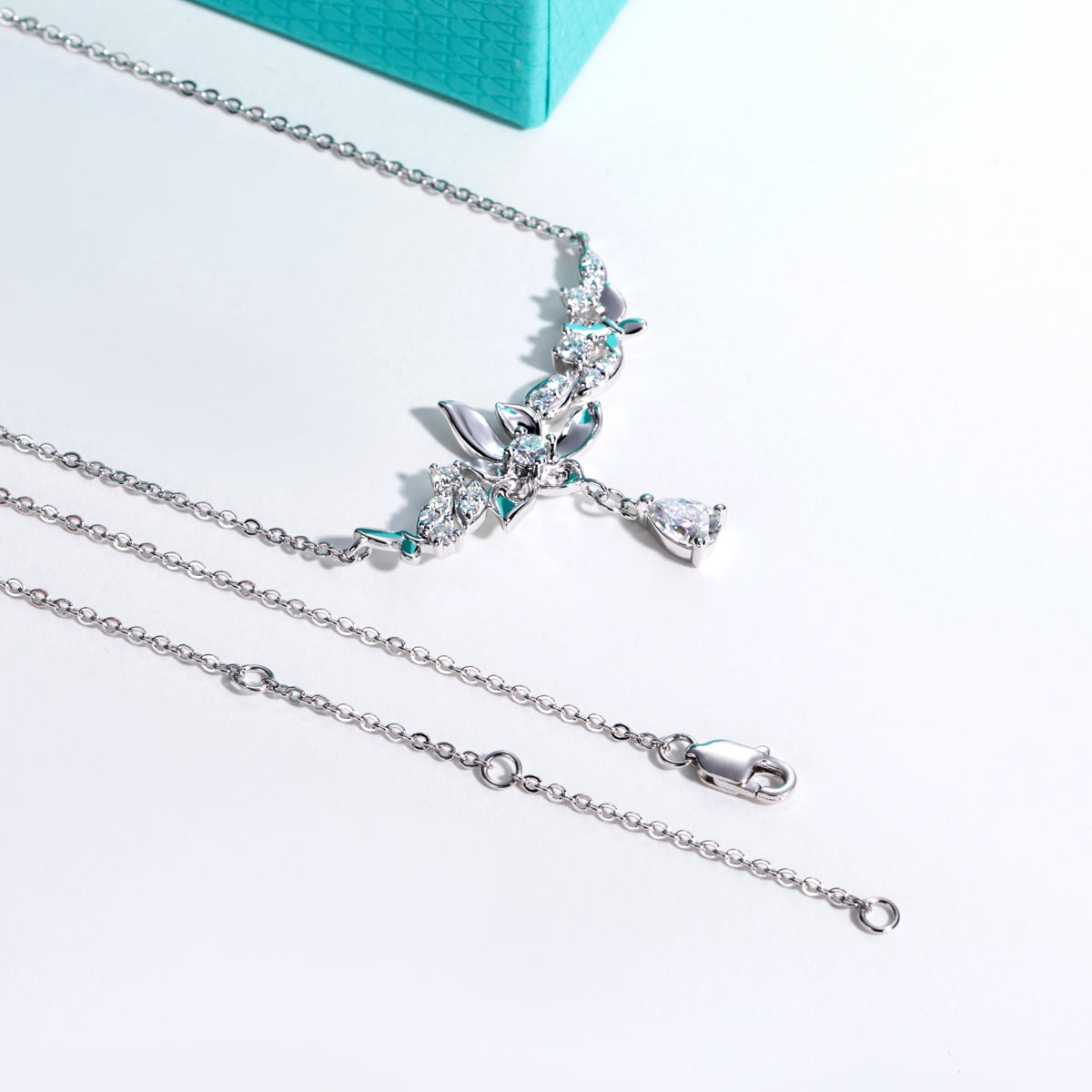 Orchid‑Shaped Minimalist Sterling Silver Clavicle Necklace