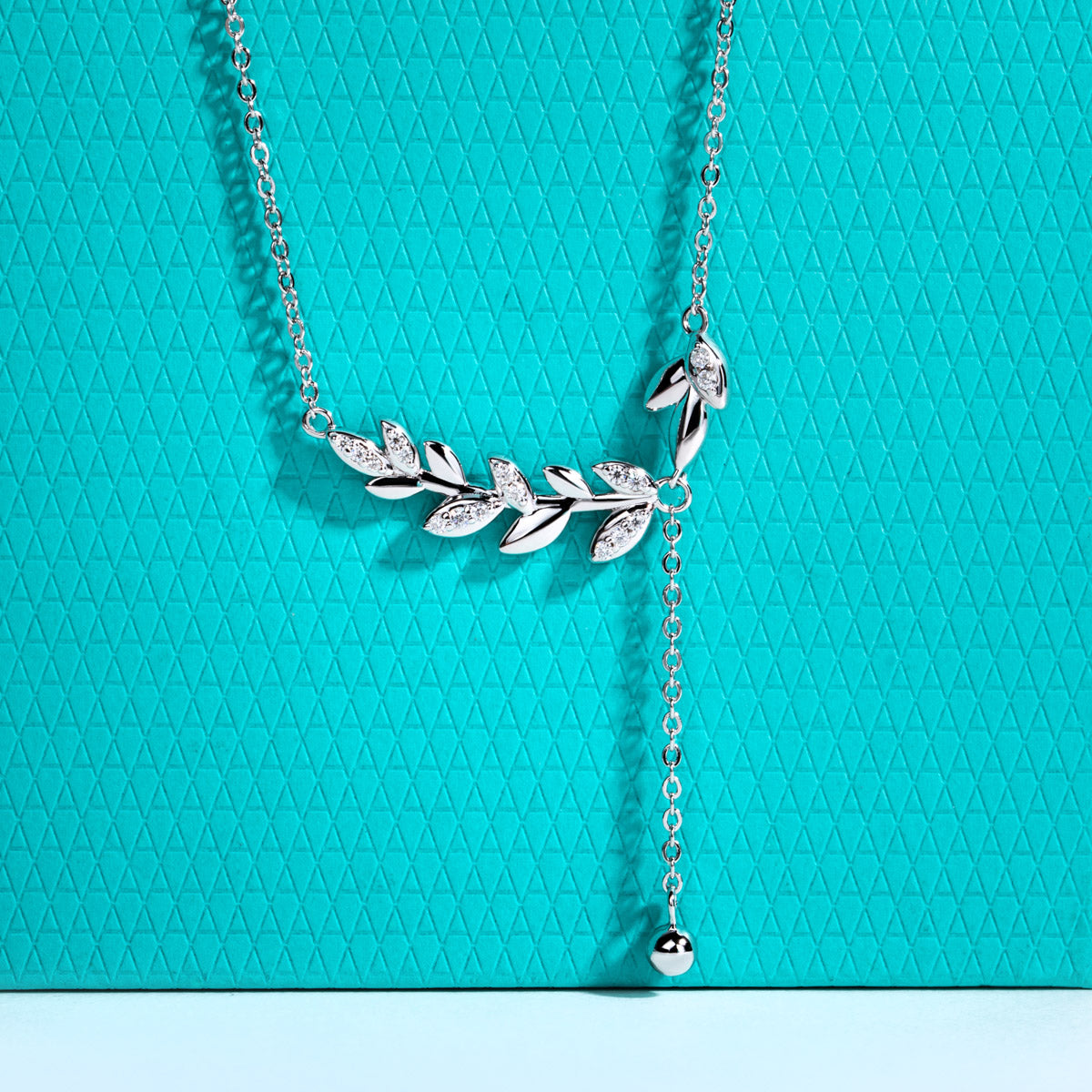 S925‑Sterling‑Silver Moissanite Wheat‑Ear Clavicle Necklace