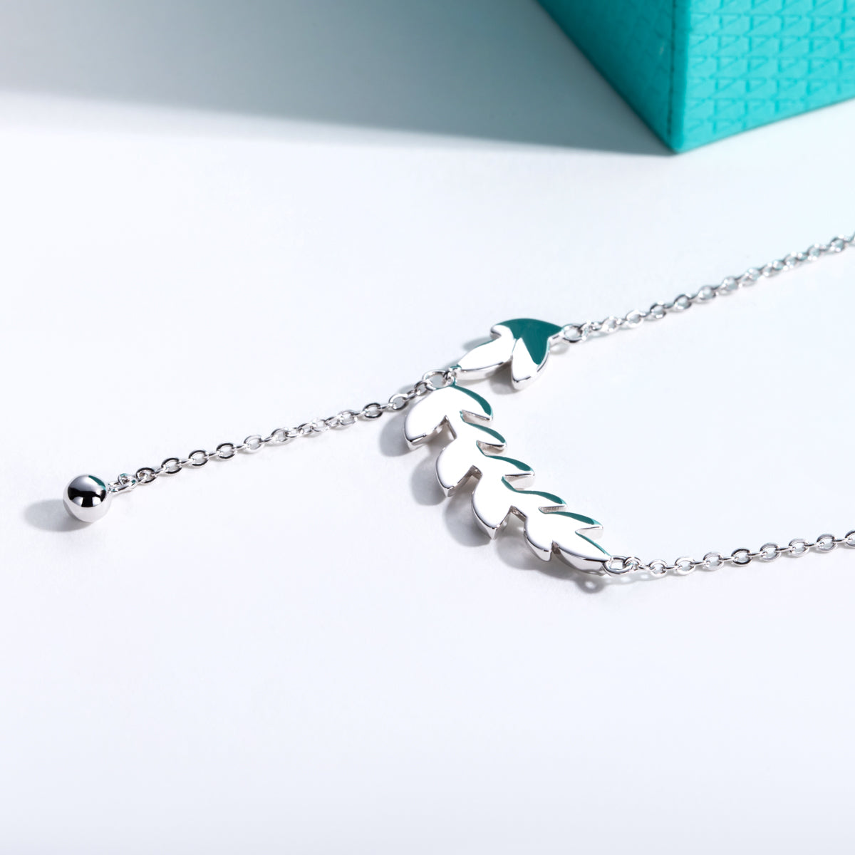 S925‑Sterling‑Silver Moissanite Wheat‑Ear Clavicle Necklace