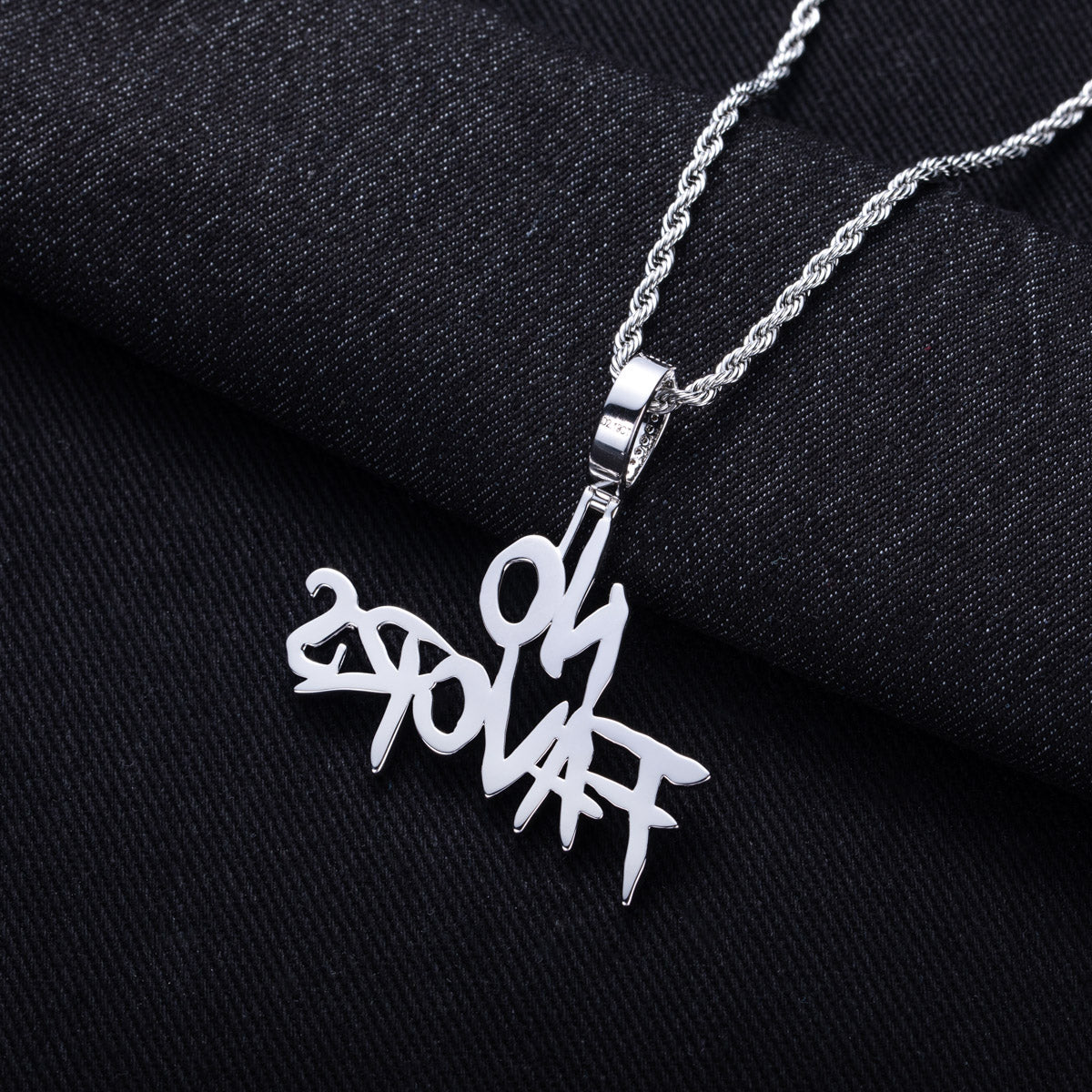 Moissanite NO FAVORS Hip‑Hop Letter Pendant