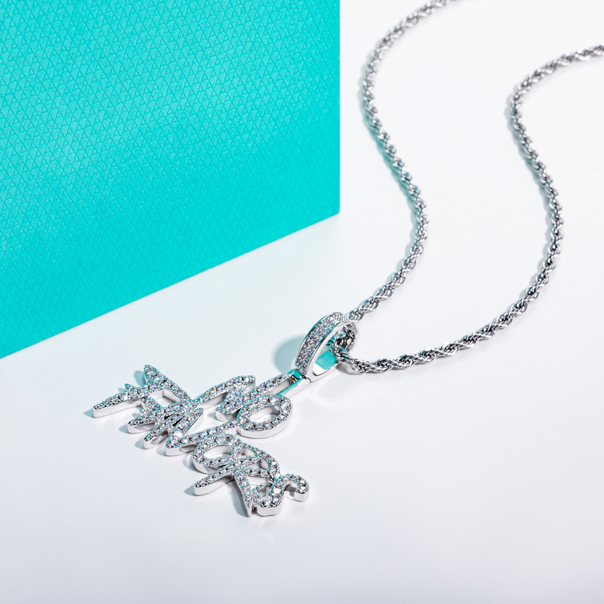Moissanite NO FAVORS Hip‑Hop Letter Pendant