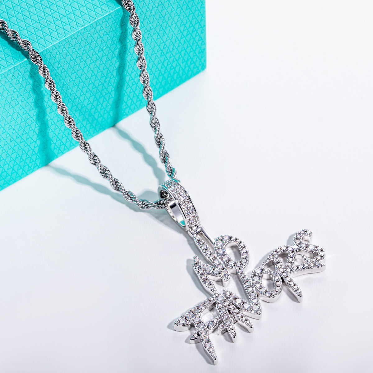 Moissanite NO FAVORS Hip‑Hop Letter Pendant