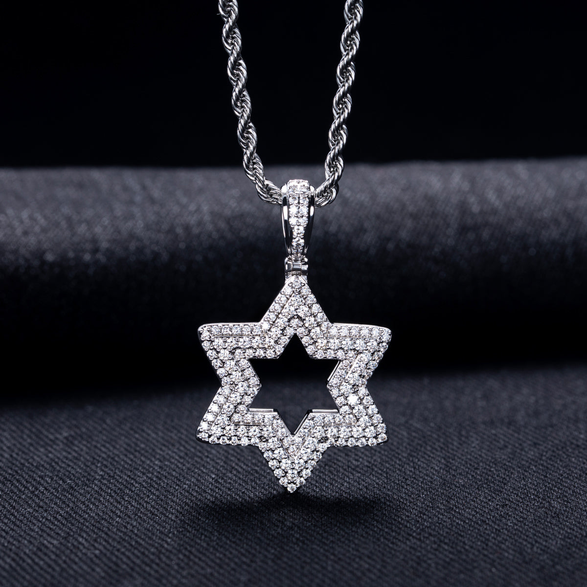 Hexagon‑Cut Moissanite Hip‑Hop Pendant