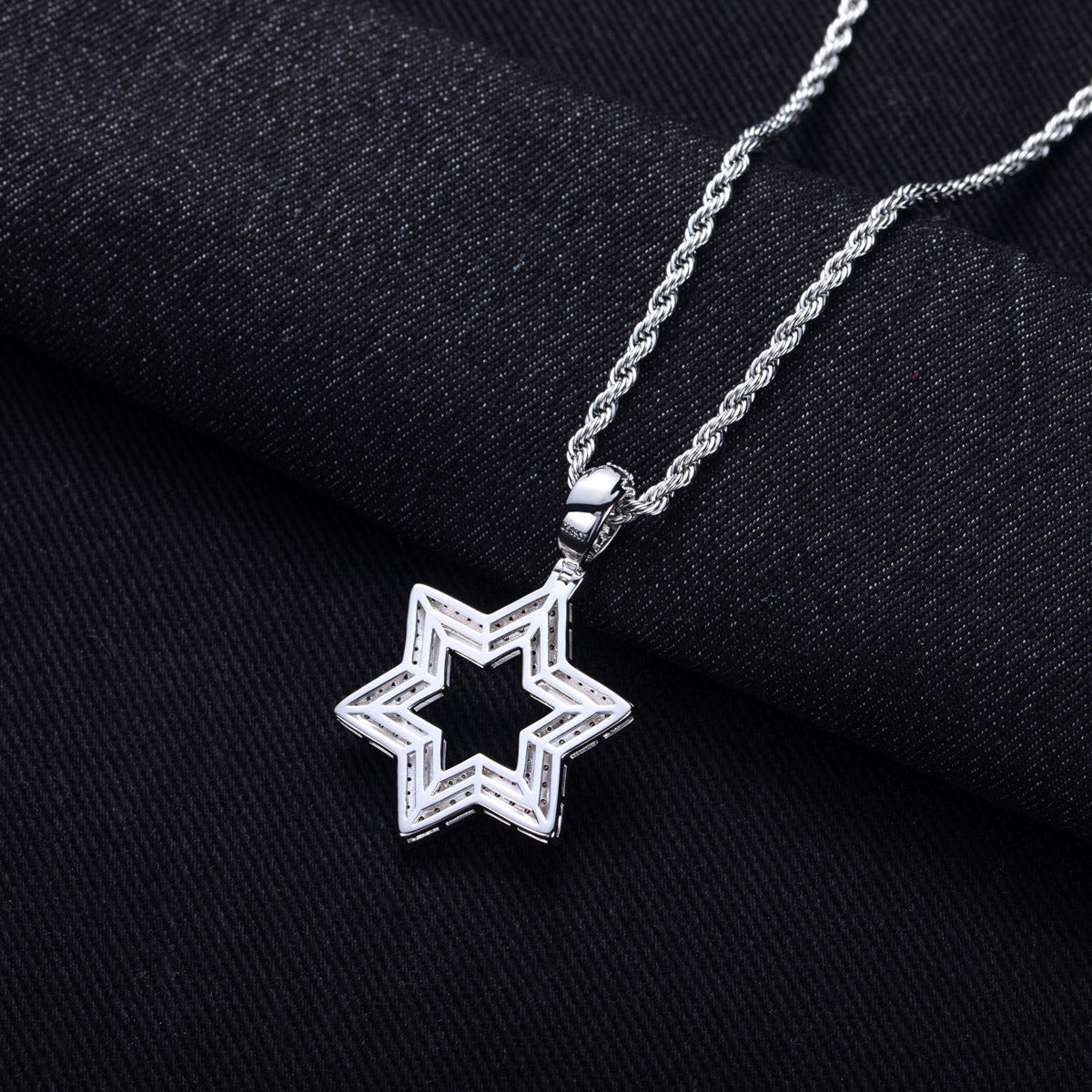 Hexagon‑Cut Moissanite Hip‑Hop Pendant