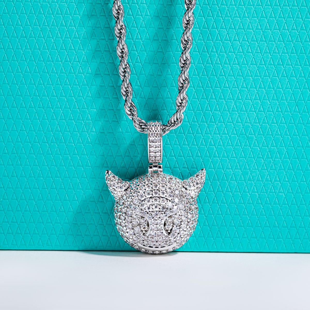 Moissanite Hip‑Hop Little Devil Pendant