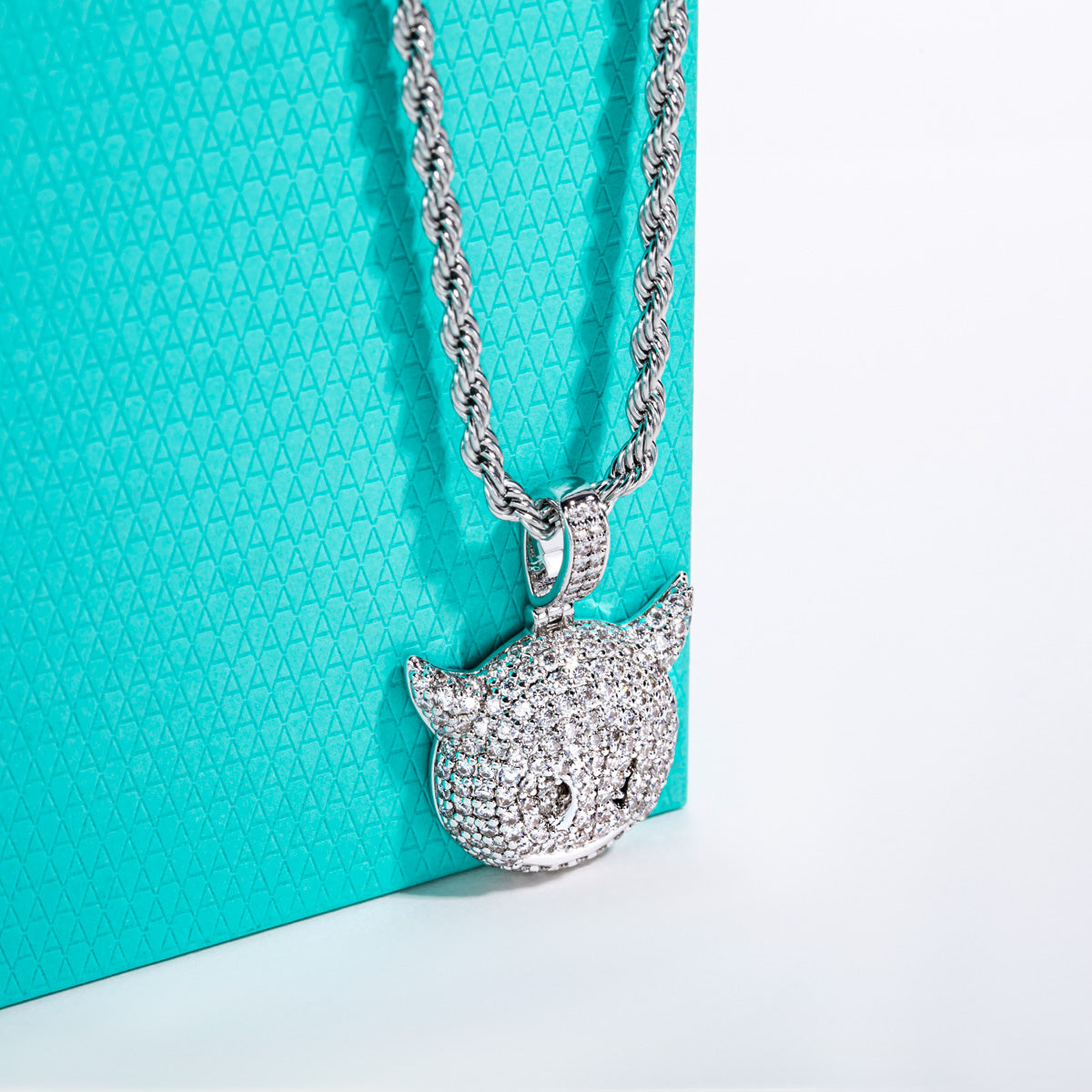 Moissanite Hip‑Hop Little Devil Pendant