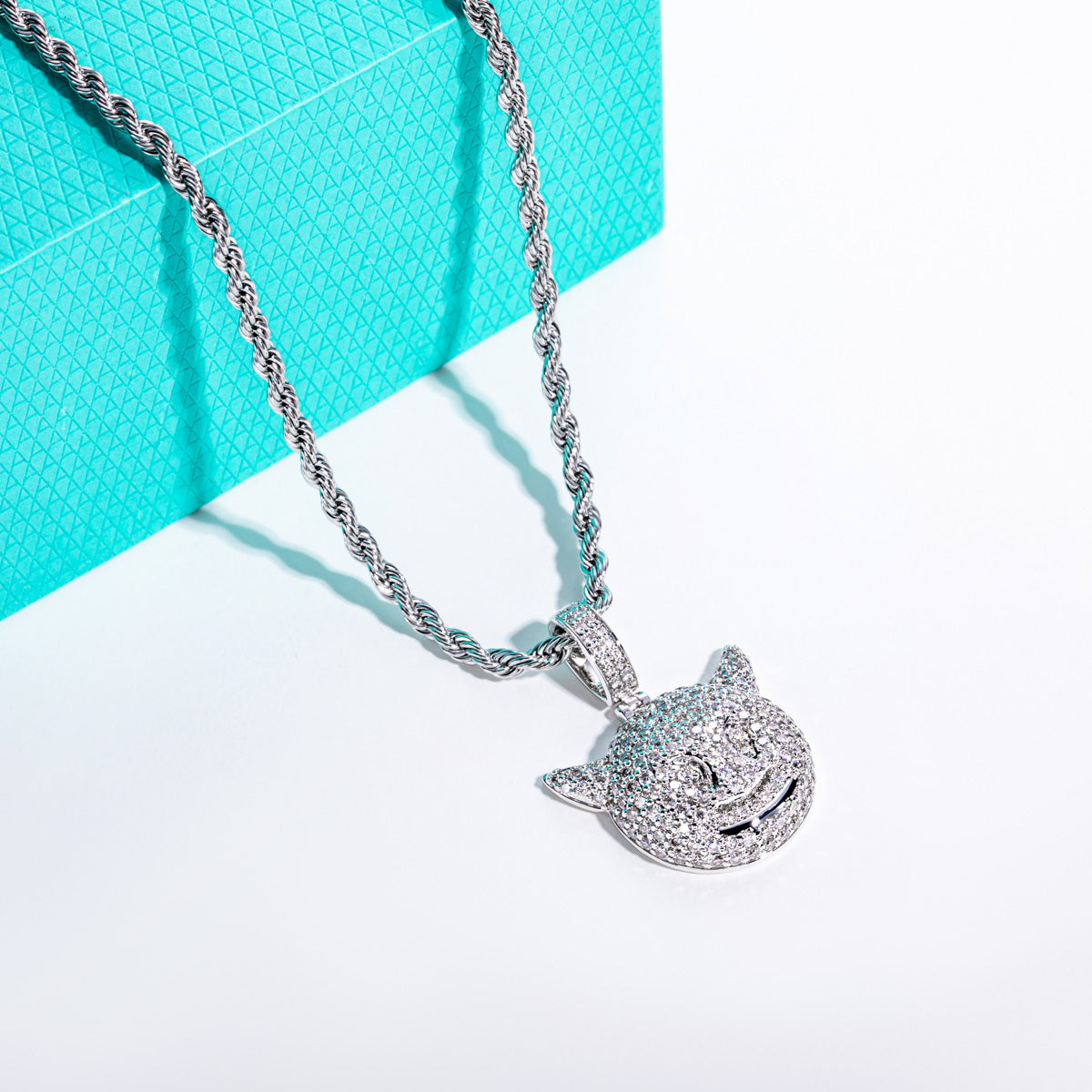 Moissanite Hip‑Hop Little Devil Pendant