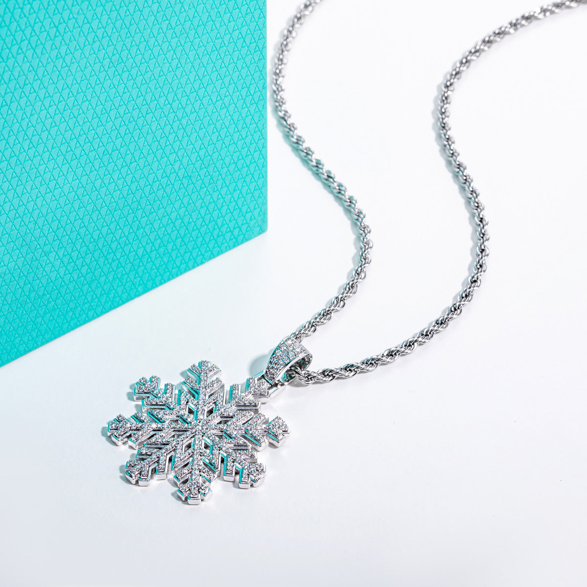 Hip‑Hop Style Snowflake Moissanite Pendant