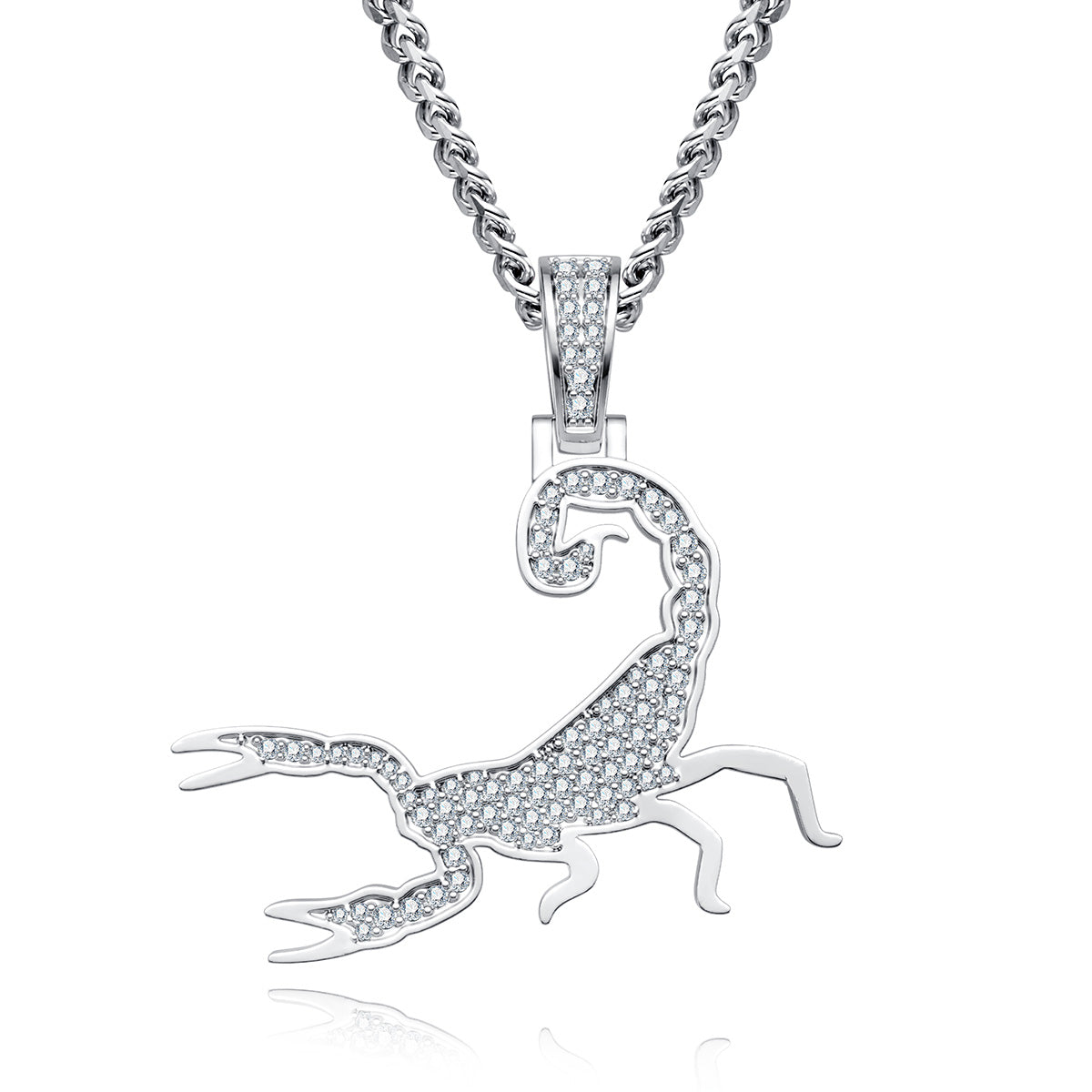 S925‑Silver Moissanite Fully‑Set Hip‑Hop Scorpion Pendant