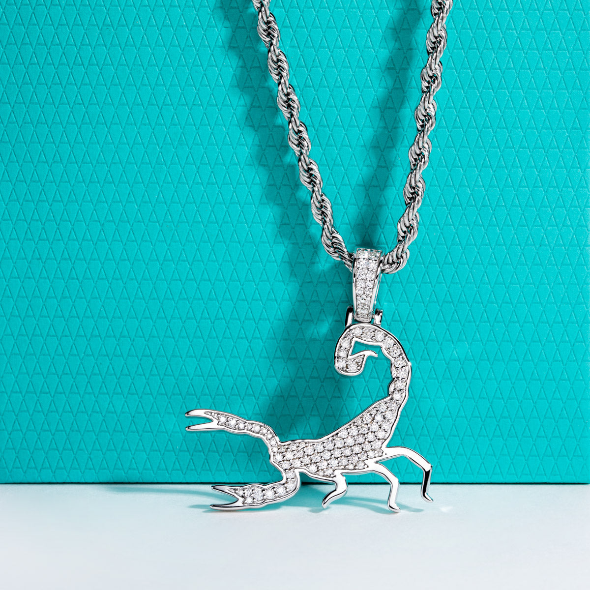 S925‑Silver Moissanite Fully‑Set Hip‑Hop Scorpion Pendant