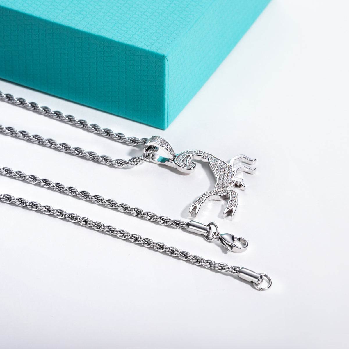 S925‑Silver Moissanite Fully‑Set Hip‑Hop Scorpion Pendant