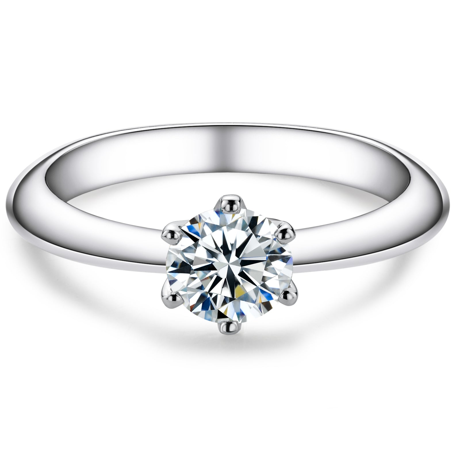 Round Cut Moissanite Engagement Ring (0.5-5 ct)