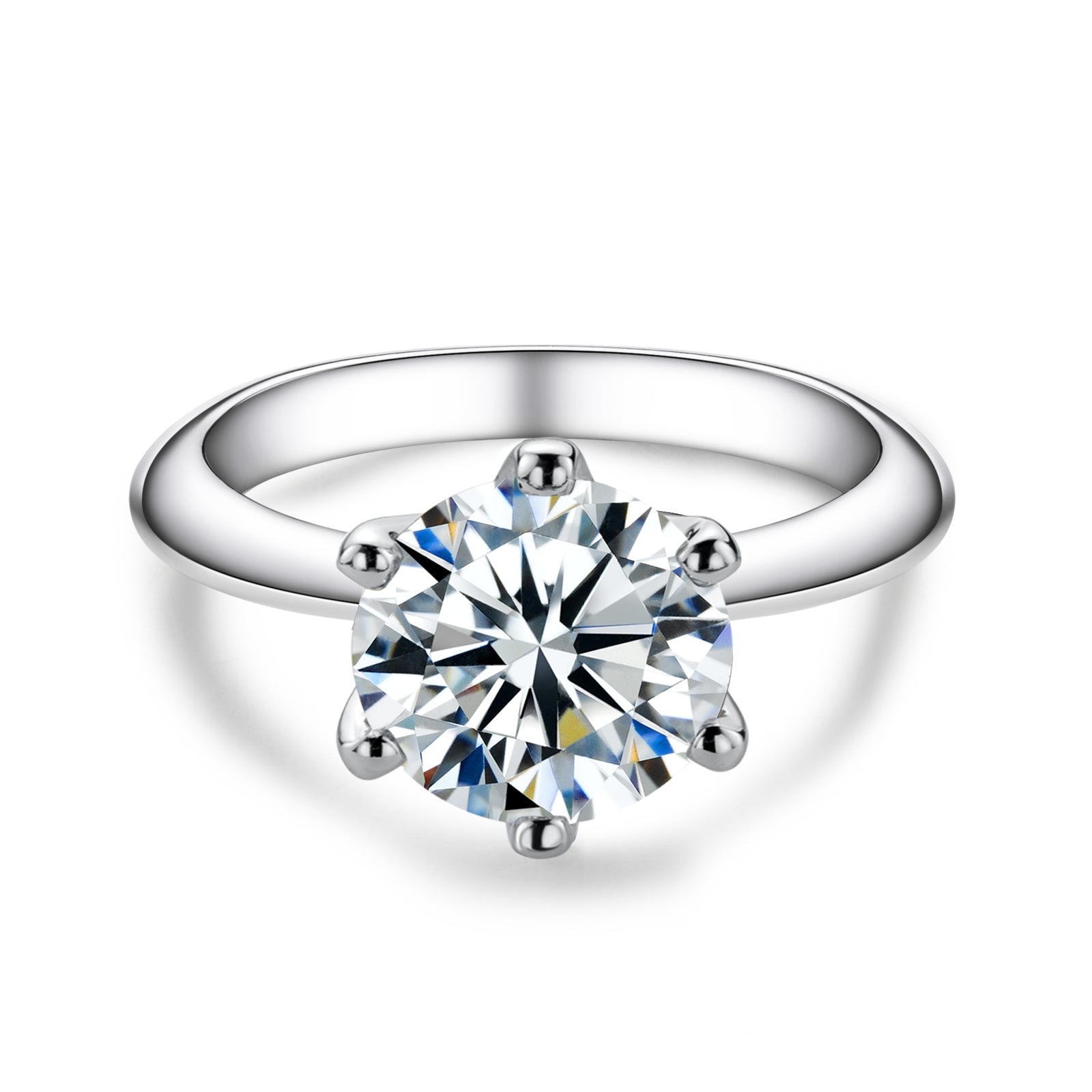 Round Cut Moissanite Engagement Ring (0.5-5 ct)