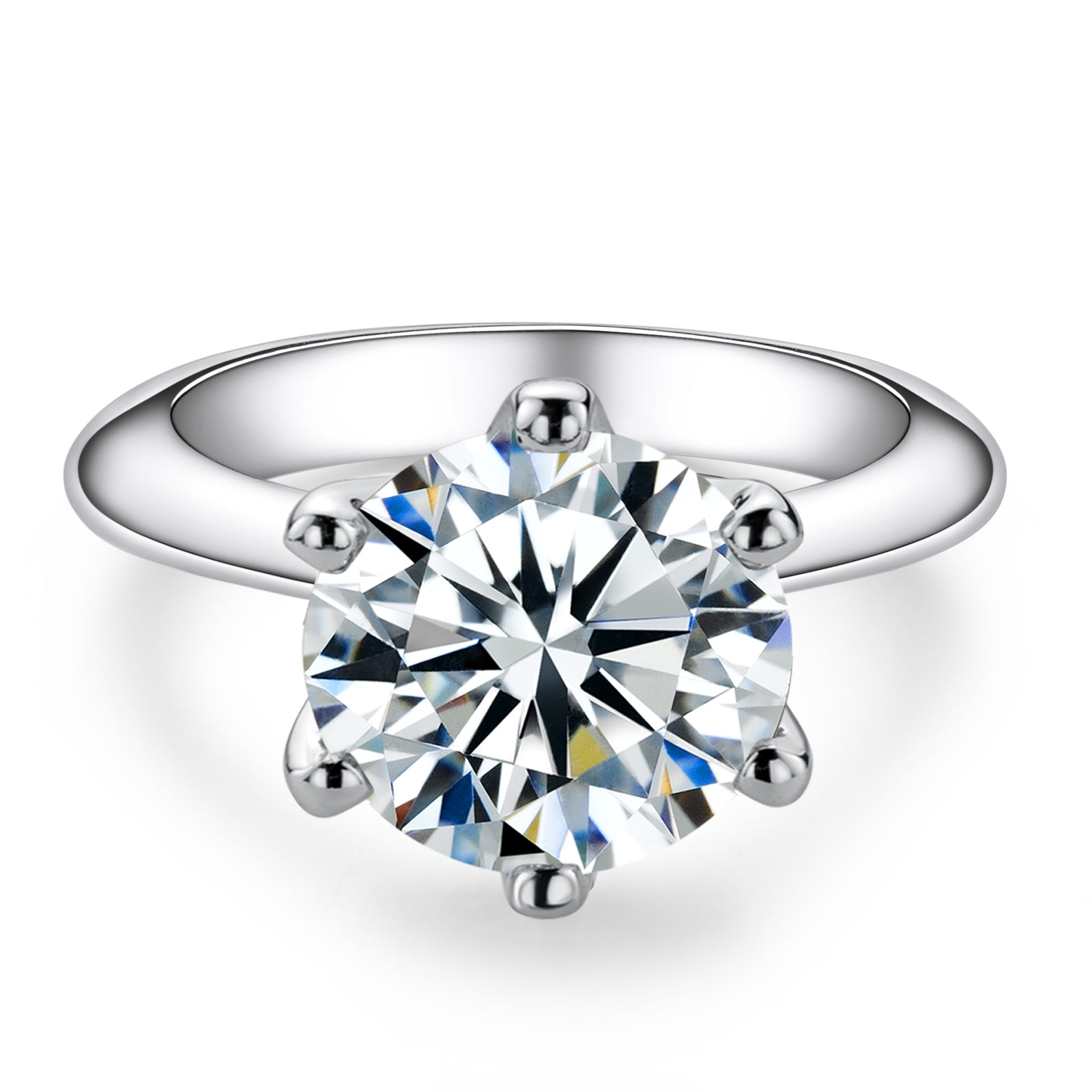 Round Cut Moissanite Engagement Ring (0.5-5 ct)