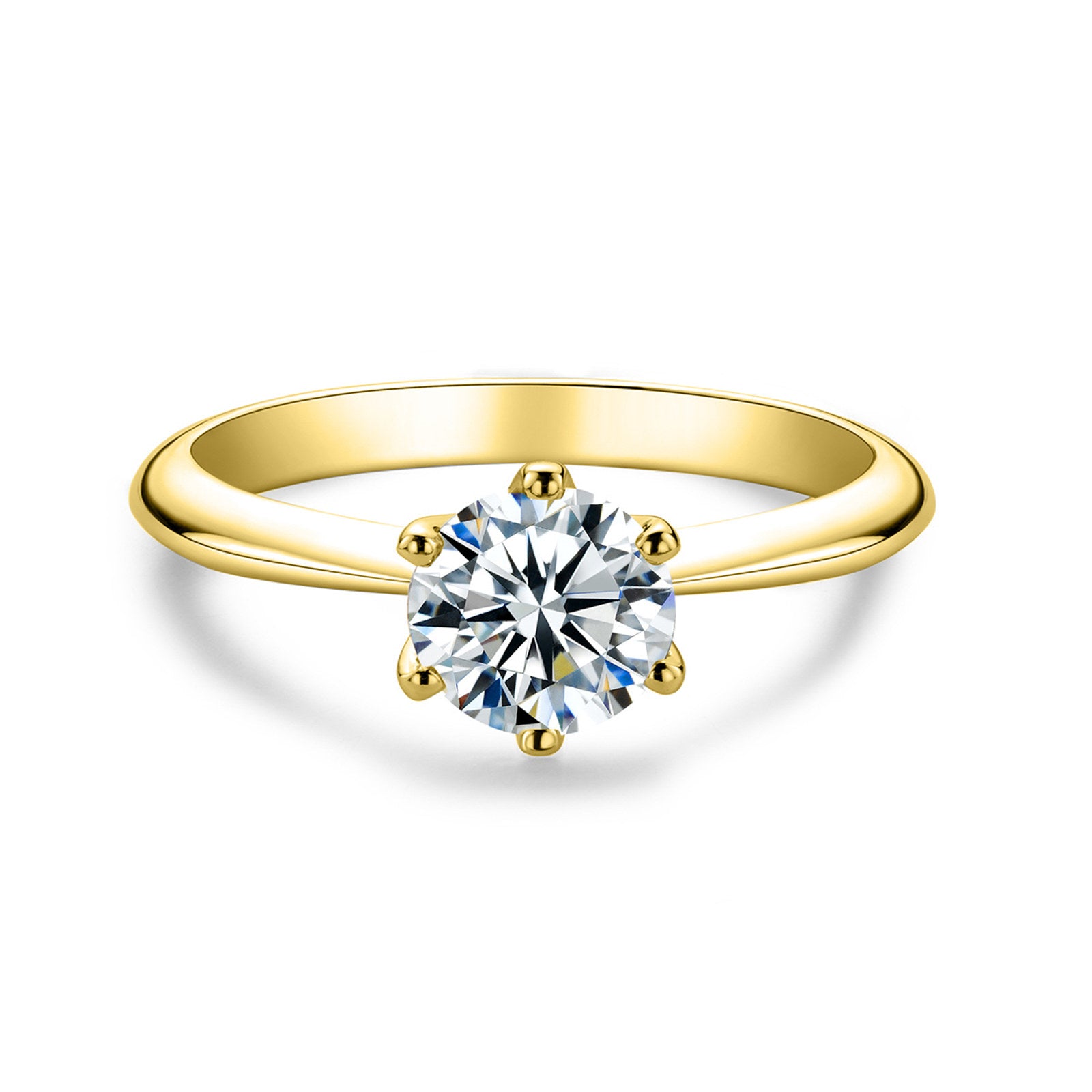 Round Cut Moissanite Engagement Ring (1/2/3 ct)